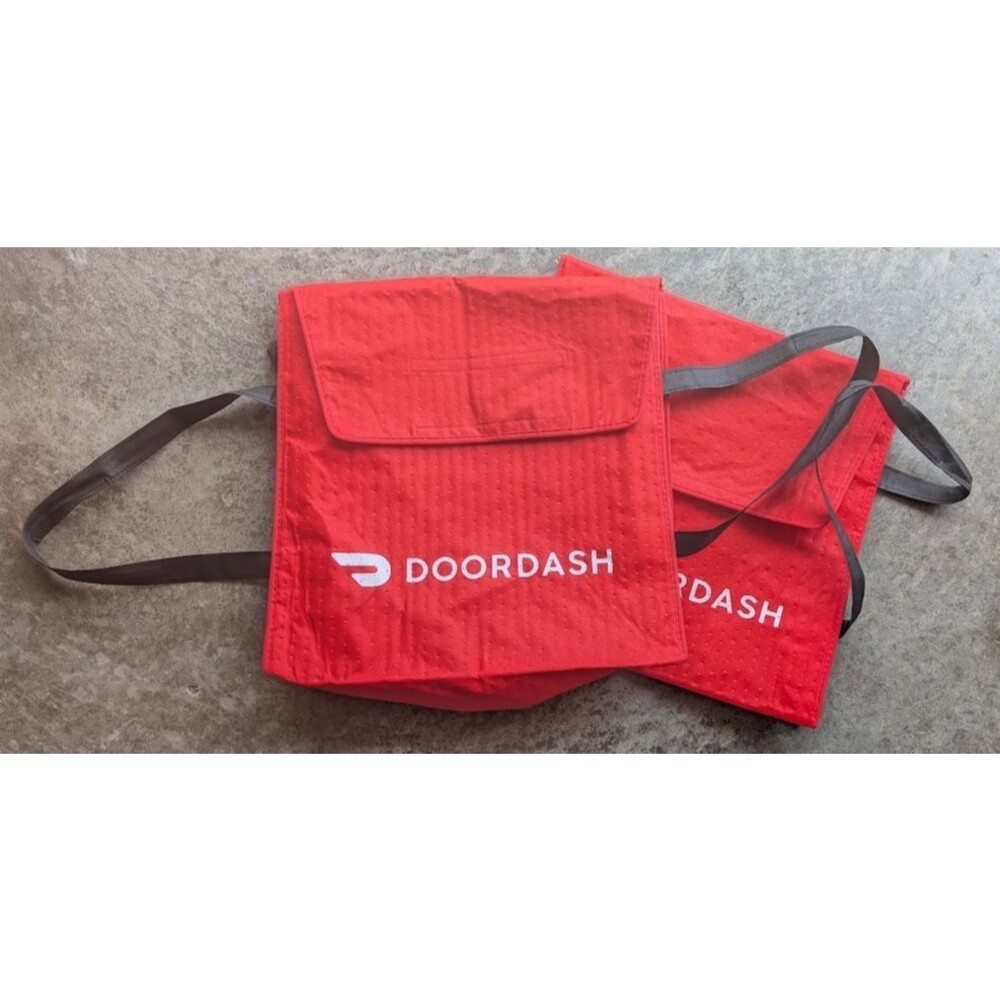 Lot of 2 Doordash Large Insulated Pizza Delivery Bag Tote 19x19x5 Door Dash